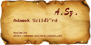 Adamek Szilárd névjegykártya